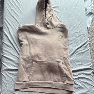 Tan Hoodie with Embroidered Logo